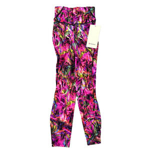 New Lululemon Leggings Size 0 Base Pace HR High Rise Tight 25 " HYFL Pink Multi